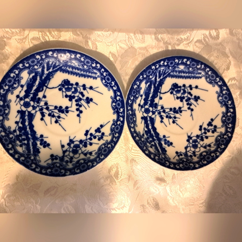 Elegant Blue, cobalt Dinnerware with Floral Design